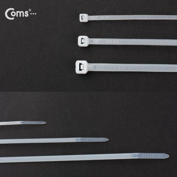 Coms 케이블 타이(60pcs)/패키지, 흰색, BCA-60W, 100/150/200mm