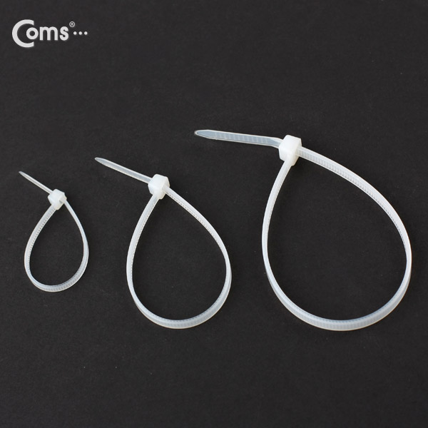 Coms 케이블 타이(60pcs)/패키지, 흰색, BCA-60W, 100/150/200mm