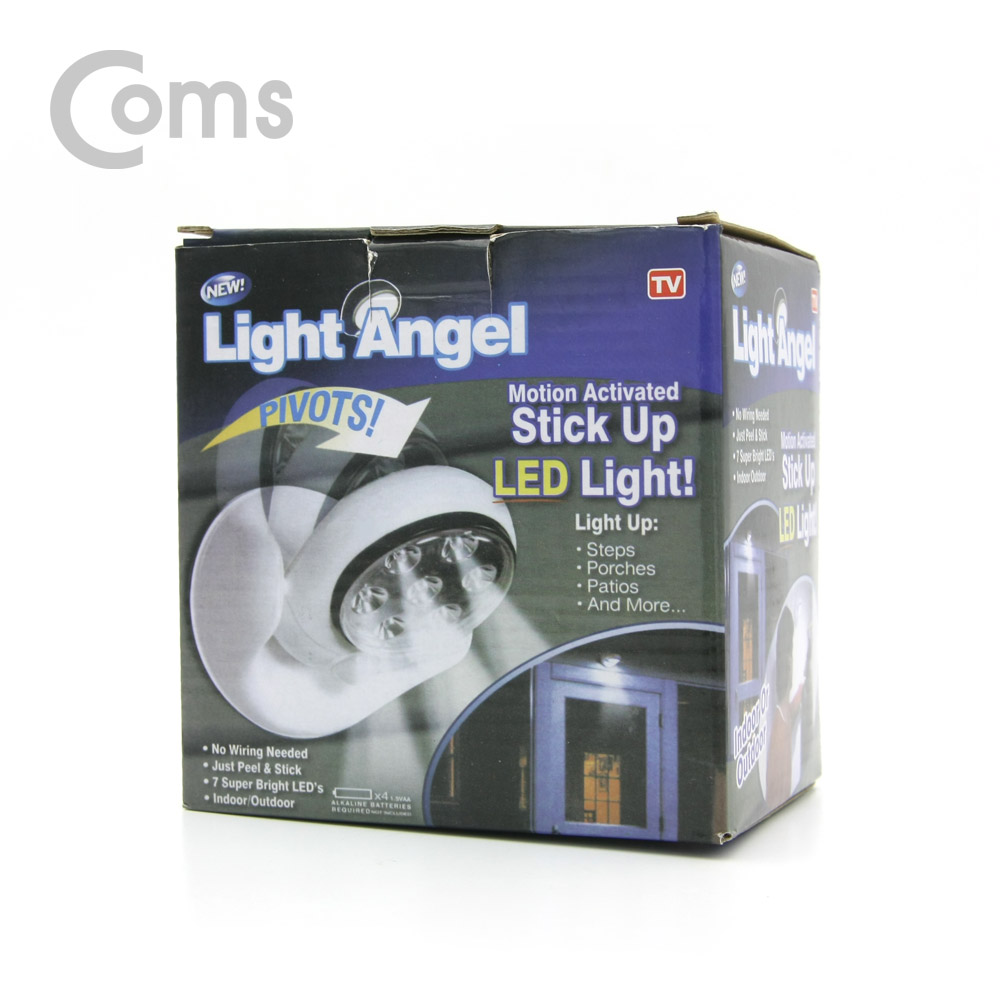 Coms 동작감지 램프(센서감지형) 7LED, 탁상형, 벽면 거치, 각도조절
