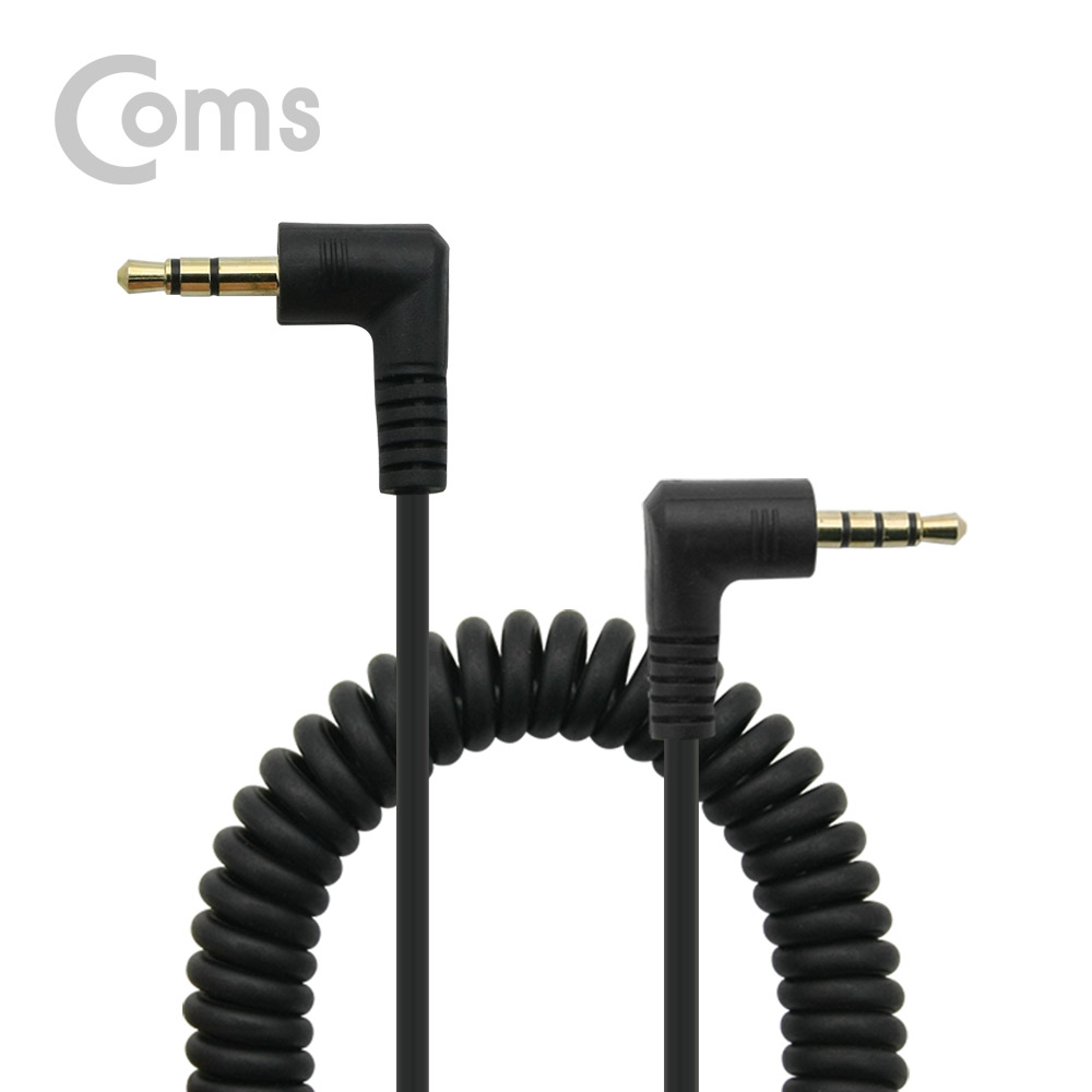 Coms 스테레오 케이블 (3.5/4극/3극/스프링) - 스프링 길이 약 10cm ~ 50cm / Stereo