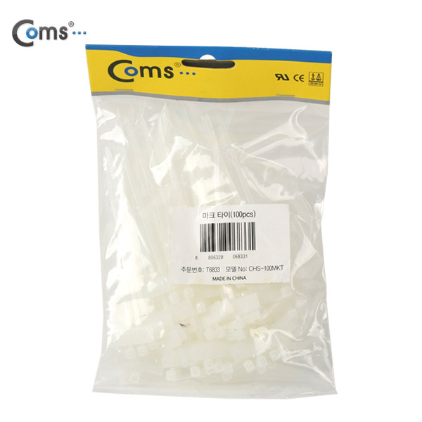 Coms 케이블 타이(마크 타이(100pcs), CHS-100MKT, 100mm x 2.5