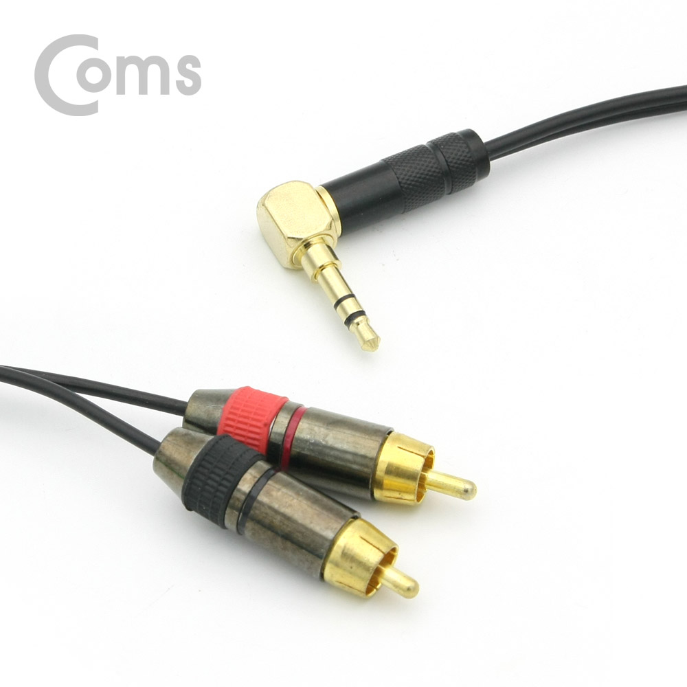 Coms 스테레오 젠더 Y형(ST 3.5 M/RCA Mx2) 30cm, Metal, 꺾임(꺽임)/Stereo