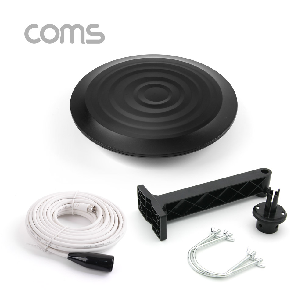 Coms 안테나 수신기 (UFO-5N) 디지털 TV 실외용 / UFO형 / 안테나 케이블(10M) 포함