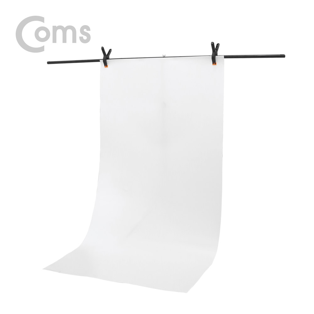Coms 스튜디오 촬영 배경지(White 100X193cm) + T형 3단 거치대 / 이동식 / 대형