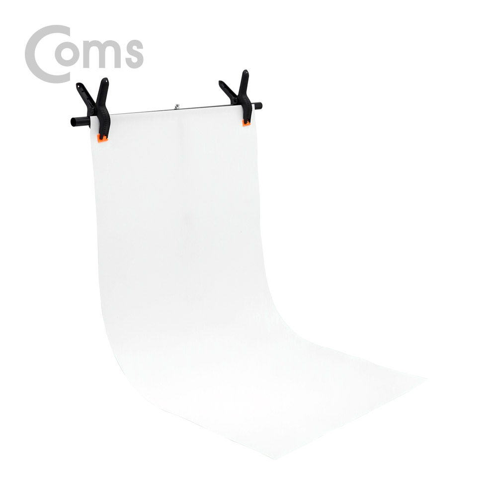 Coms 스튜디오 촬영 배경지(White 60X115cm) + T형 2단 거치대 / 이동식 / 소형