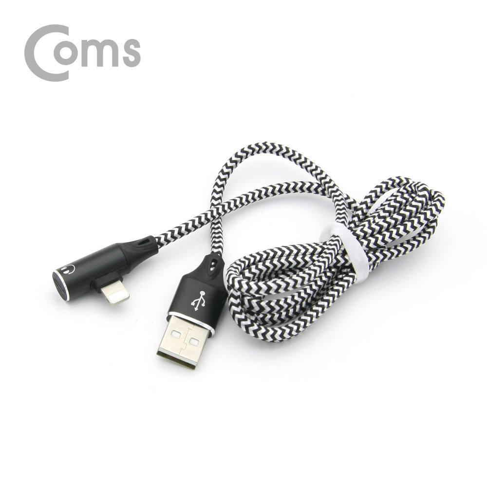Coms 듀얼 iOS 8핀 케이블 / 3A 충전/데이터+음악감상(8핀 이어폰) / 1M