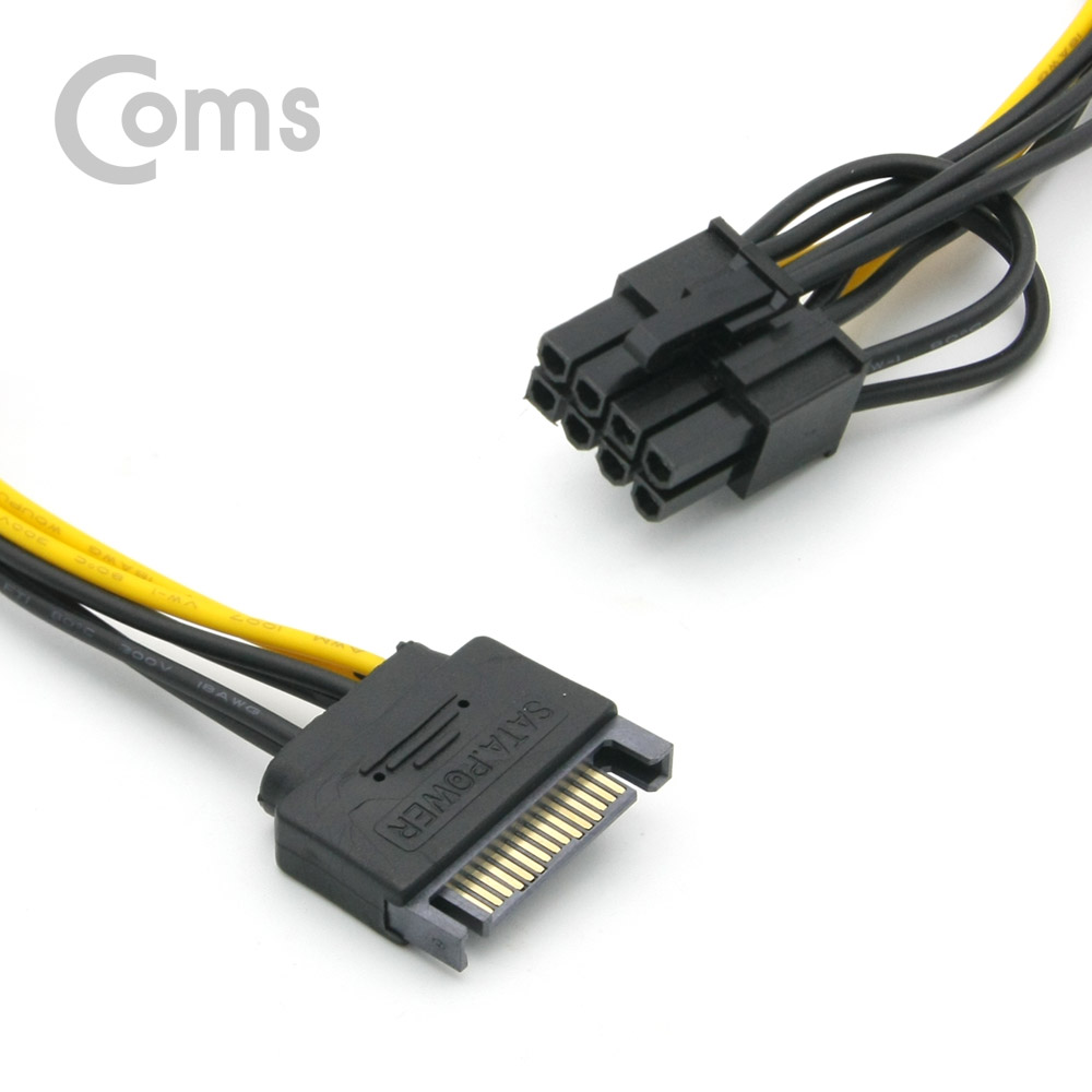 Coms SATA 전원 케이블(VGA 변환) / SATA PCB to VGA 8P (6P+2P) / 20cm