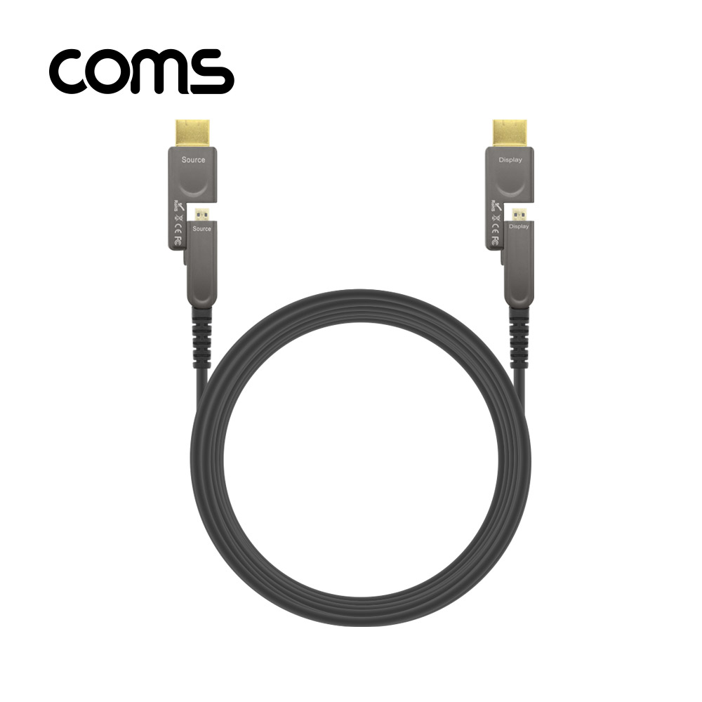 Coms HDMI 리피터 분리형 광케이블 10M / 4K2K@60Hz / Micro HDMI+HDMI 커넥터
