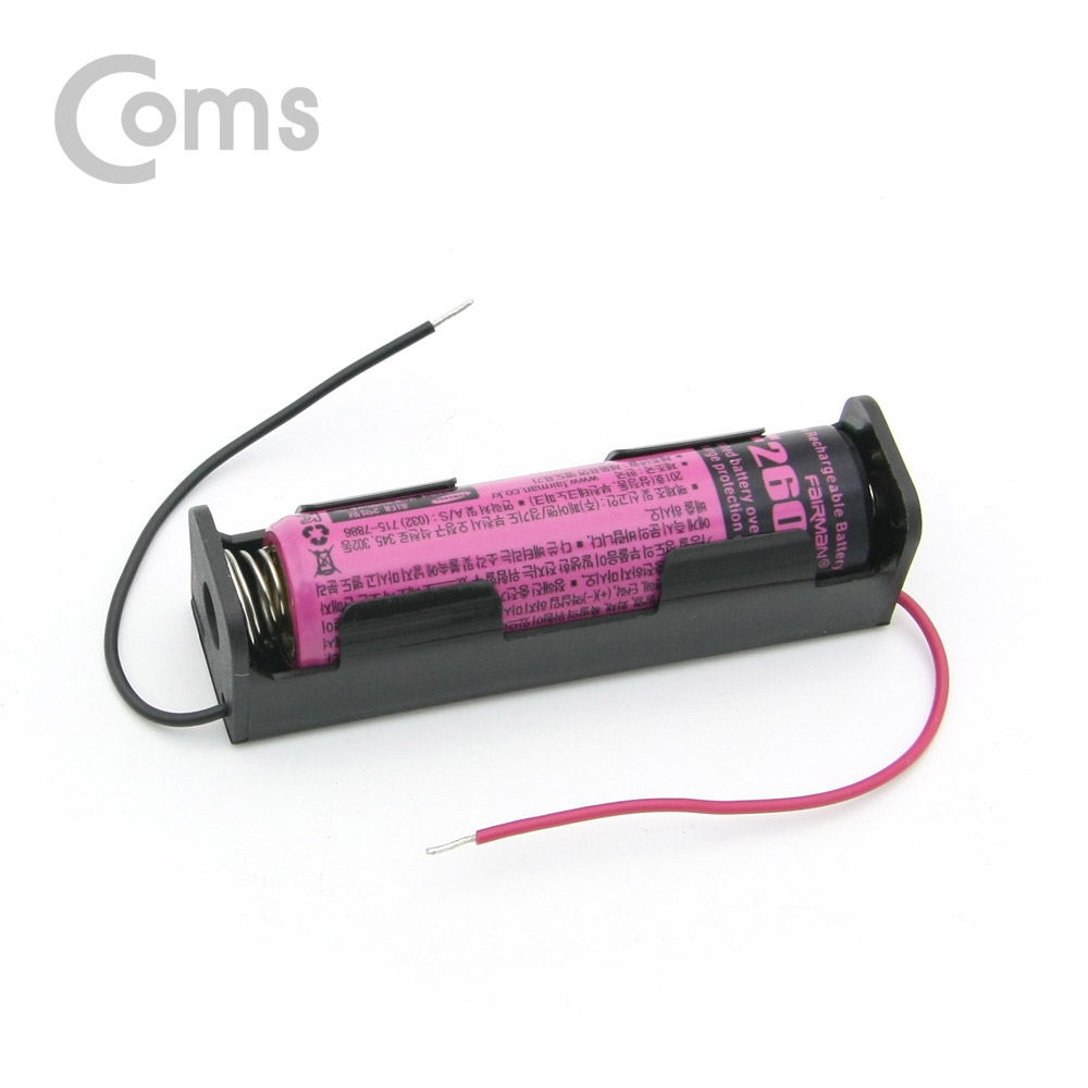 Coms 건전지 홀더/배터리 홀더, 18650 x 1ea, 2선전원 / 8cm