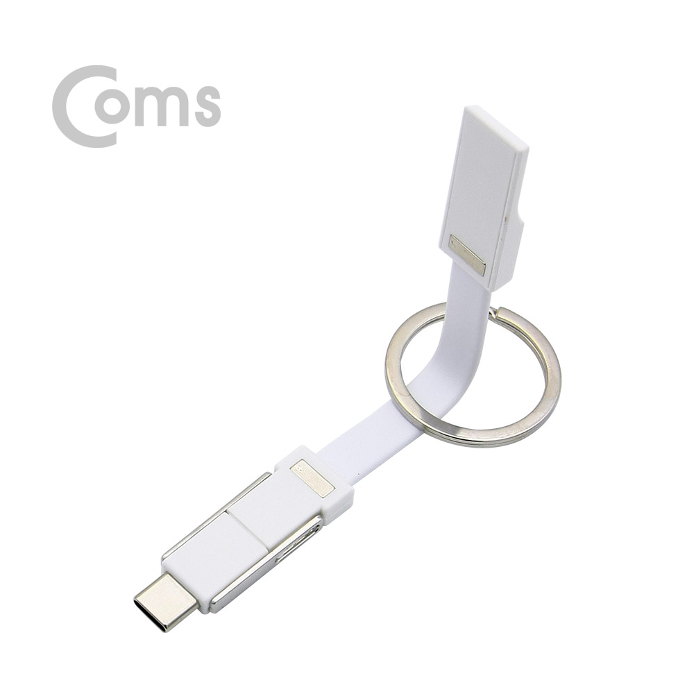 Coms Type C (USB 3.1) 스마트폰 멀티 케이블 / 자석/2 in 1 / Type C / iOS 8Pin / White