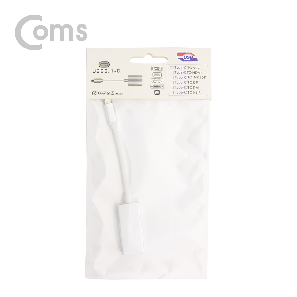 Coms USB 3.1 컨버터(Type C) Mini DP 변환, 16cm / 4K2K 60Hz / Type C(M) to Mini DP(F)