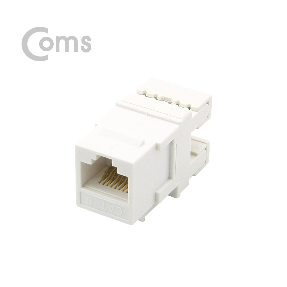 Coms 키스톤잭, CAT6-흰색 w/PCB, 180도