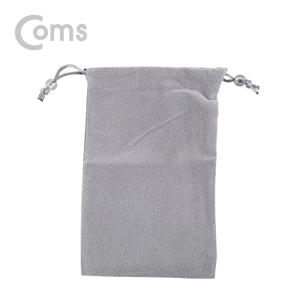 Coms 여행용 다용도 벨벳 파우치, 10 x 17cm / light gray