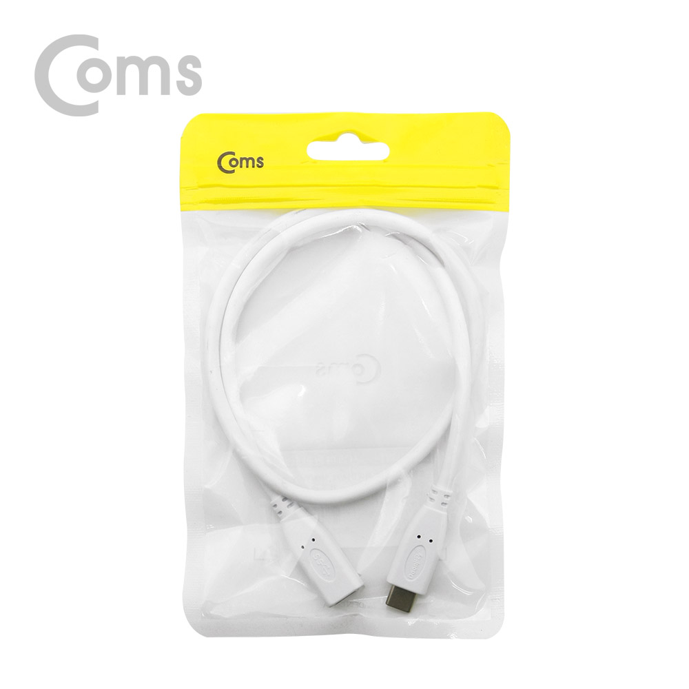 Coms USB 3.1(Type C) 케이블(M/F) 55cm, White / 연장