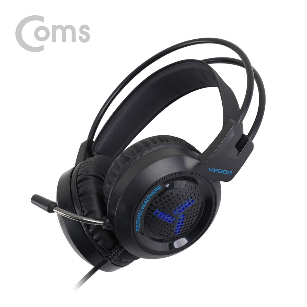 Coms 헤드셋(V2000) USB LED / 볼륨 컨트롤러 / 마이크 장착