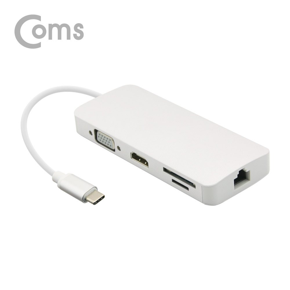Coms USB 3.1 Type-C 멀티 컨버터(허브) / HDMI + HUB + 카드리더 + 3.0 2Port