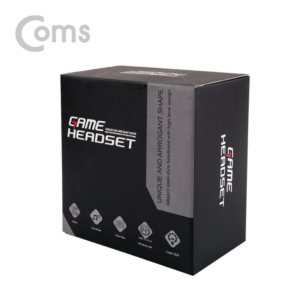 Coms LED 헤드셋 - Black / 스테레오 3.5/ 게임/ 음악감상