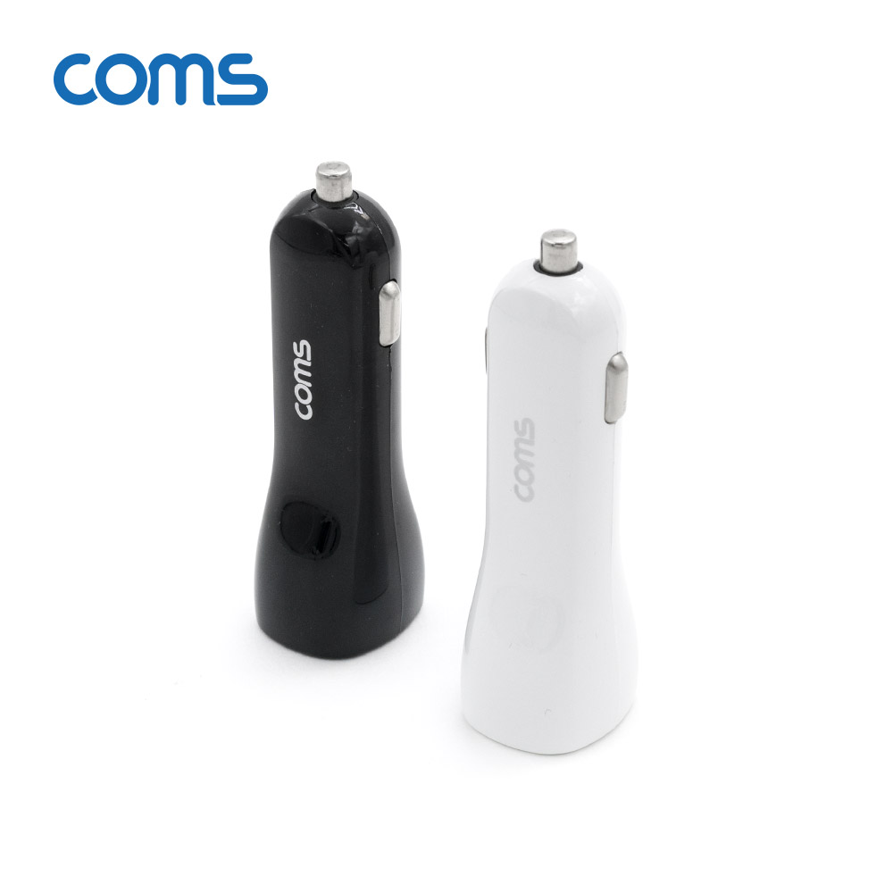 Coms 차량용 시가잭(시거잭) 고속충전기 White (USB 3.1 Type C / 12V~24V / 45W / 퀄컴 QC 3.0)