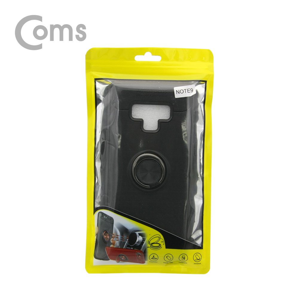 Coms 스마트폰 케이스(핑거링), Black, 갤노트9, 갤럭시노트9