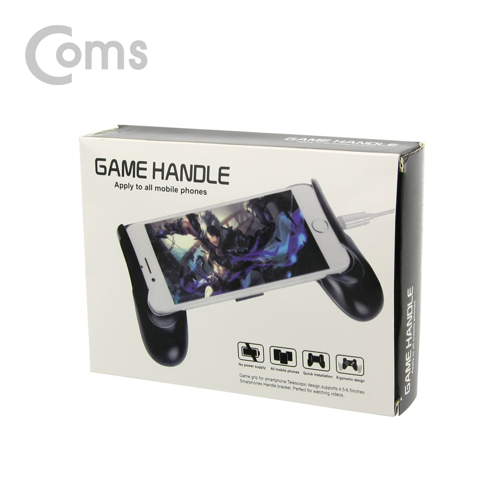 Coms 스마트폰 게임패드 - 그립핸들 / 스탠드 / Black