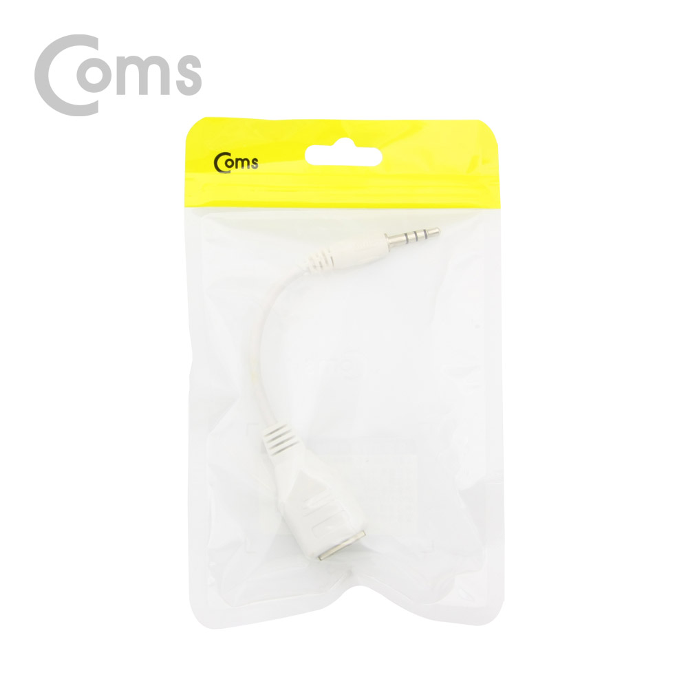 Coms RJ45 포트 변환젠더(랜케이블->스테레오 3.5), ST 3.5 M/RJ45 F, 10cm, 화이트
