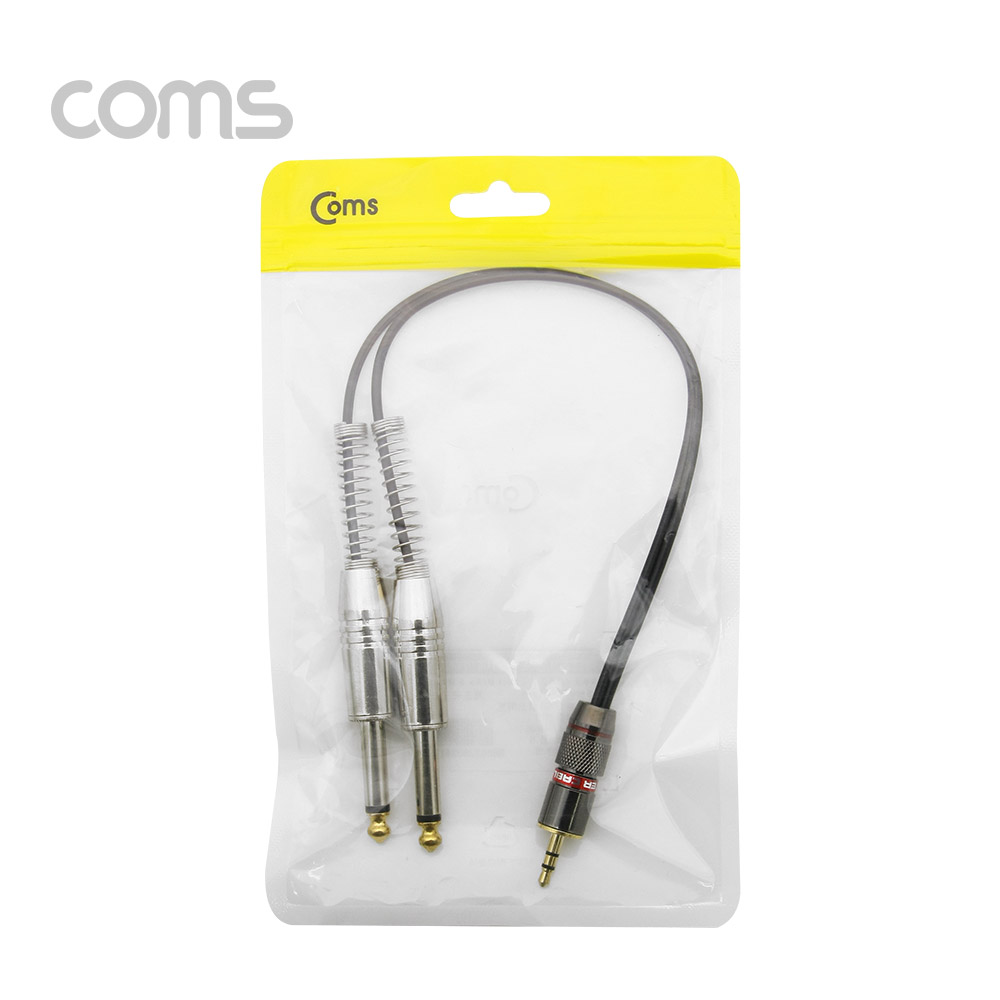 Coms 스테레오 젠더 Y형 (3.5F/모노 6.5M x 2) 30cm/Stereo