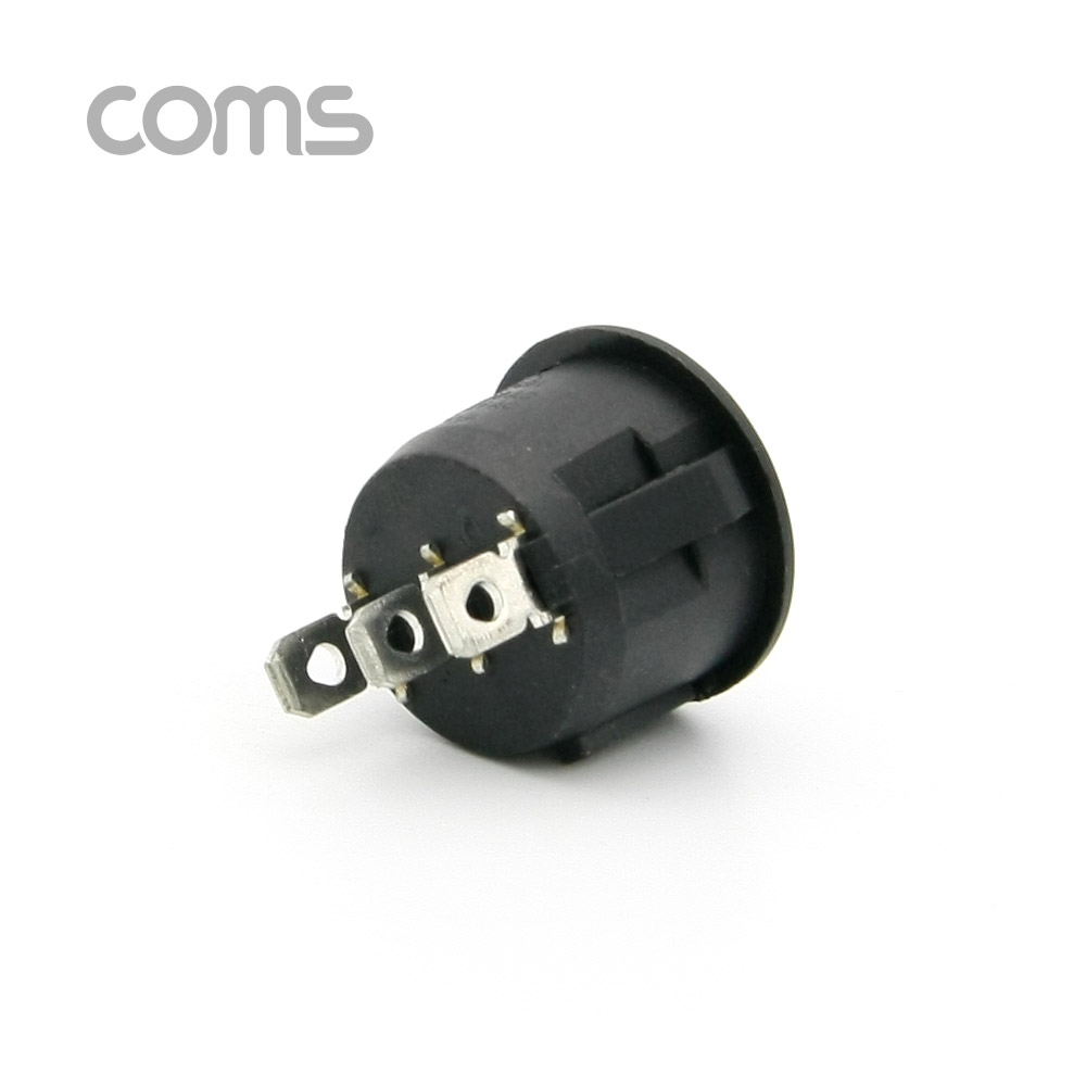 Coms 제작용 전원 스위치(On/Off, 온오프) 3단형, 3선, 블랙 / 원형 / 22 X 22 X 25mm