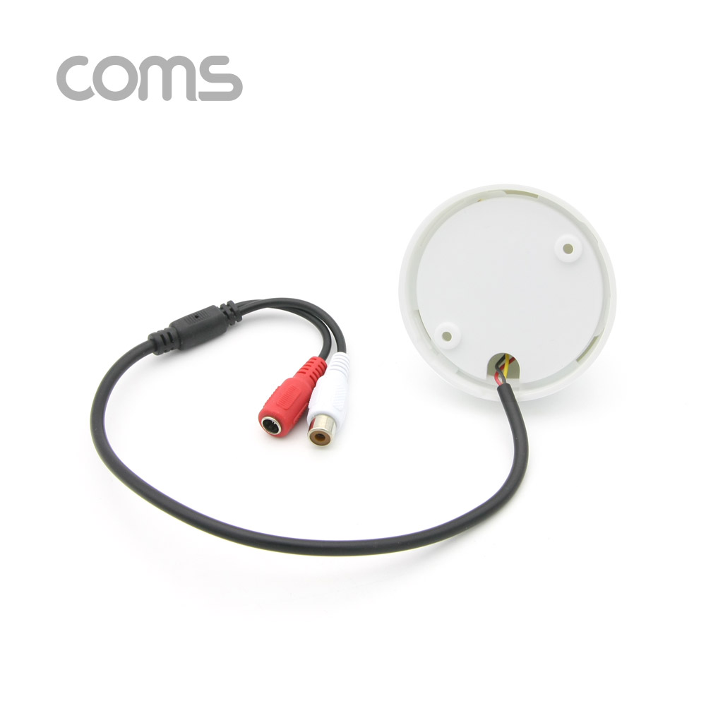 Coms CCTV용 오디오 모니터 마이크, RCA 전용, 원형