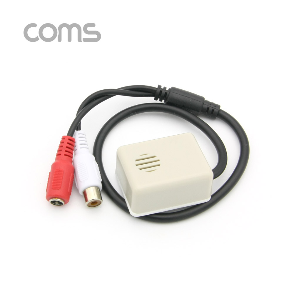 Coms CCTV용 오디오 모니터 마이크, RCA 전용, 사각형