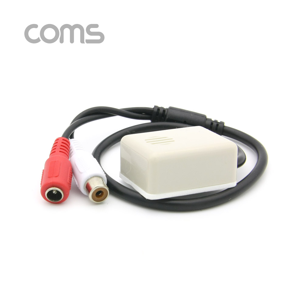 Coms CCTV용 오디오 모니터 마이크, RCA 전용, 사각형