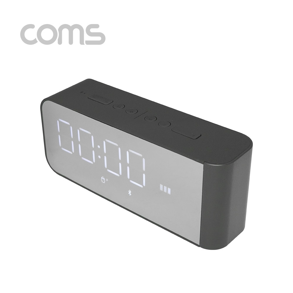 Coms 알람 블루투스 스피커, Gray / 32GB SD지원, 2200mAh, 3.5mm, Aux, FM라디오