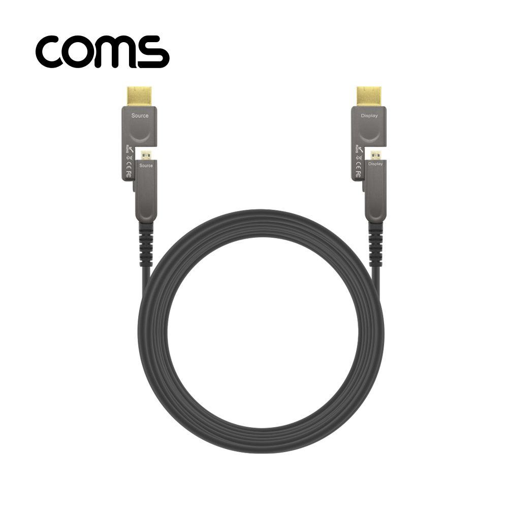 Coms HDMI 리피터 분리형 광케이블 20M / 4K2K@60Hz / Micro HDMI+HDMI 커넥터