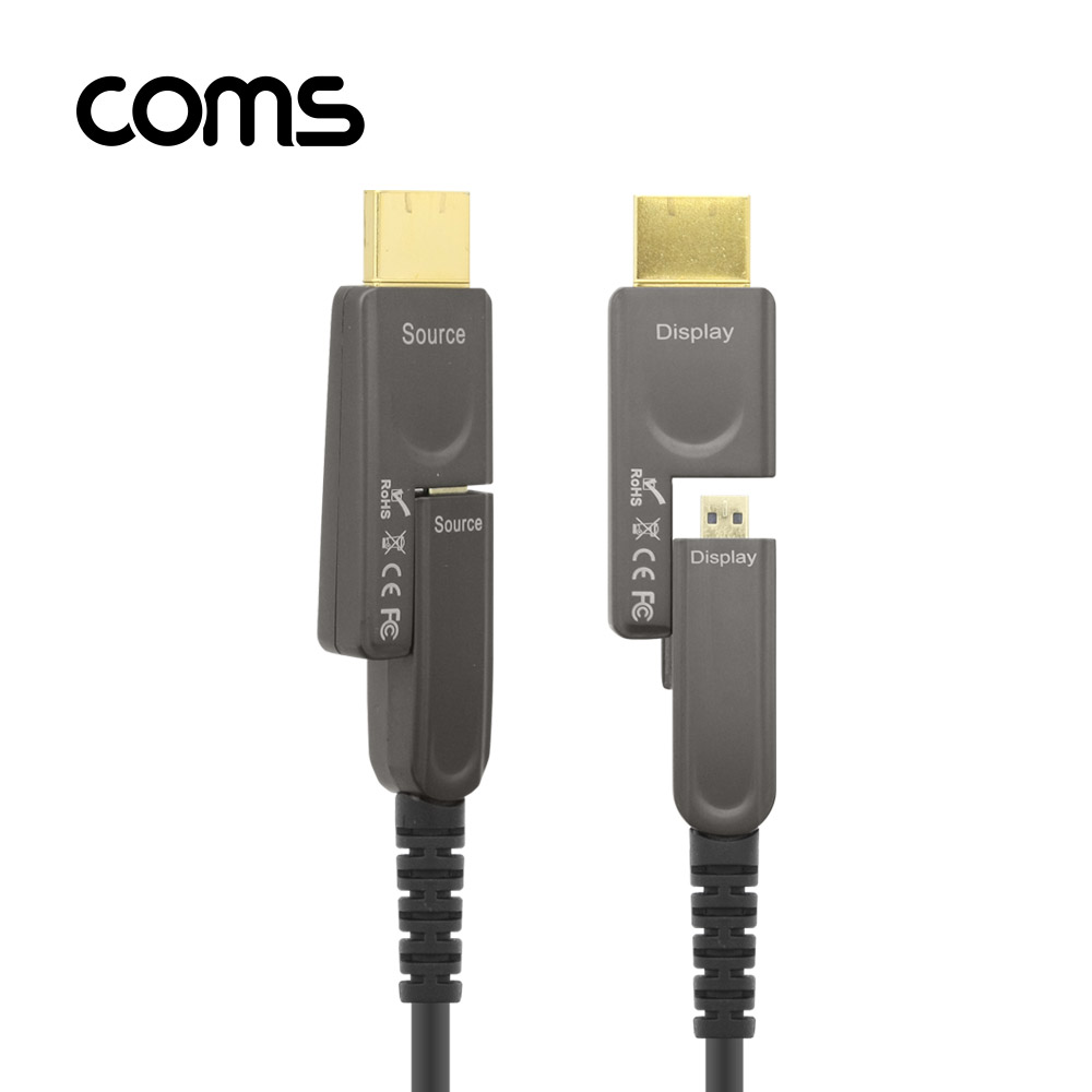 Coms HDMI 리피터 분리형 광케이블 100M / 4K2K@60Hz / Micro HDMI+HDMI 커넥터