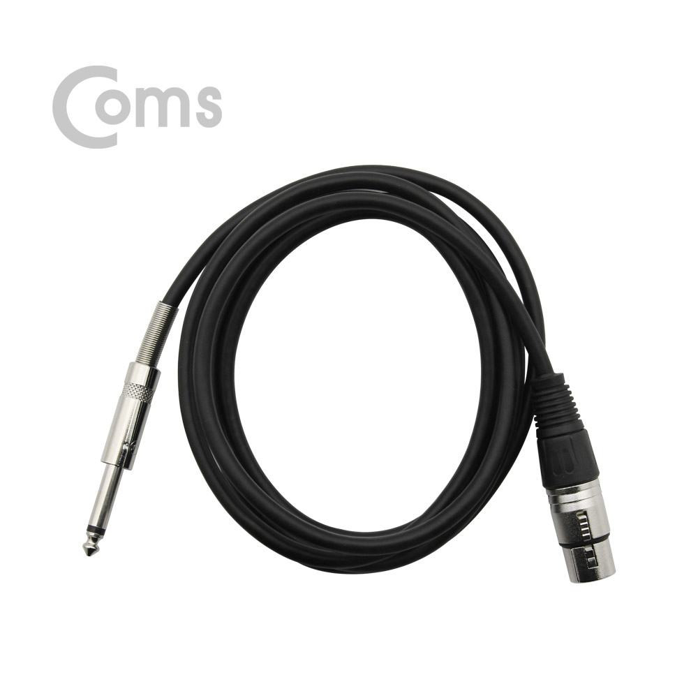 Coms 캐논(F)/6.3 Mono(M) 케이블 - 2M, 3P Mic(F)/6.3 Mono(M)