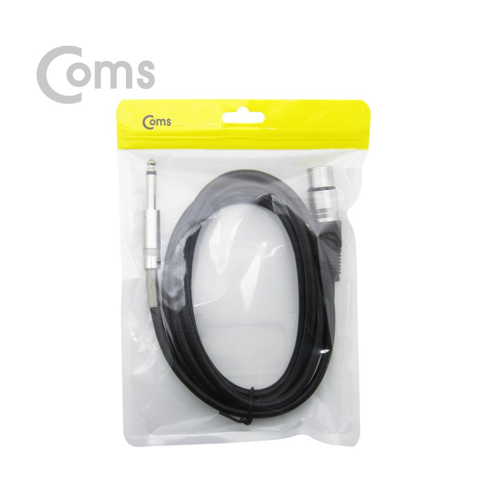 Coms 캐논(F)/6.3 Mono(M) 케이블 - 2M, 3P Mic(F)/6.3 Mono(M)