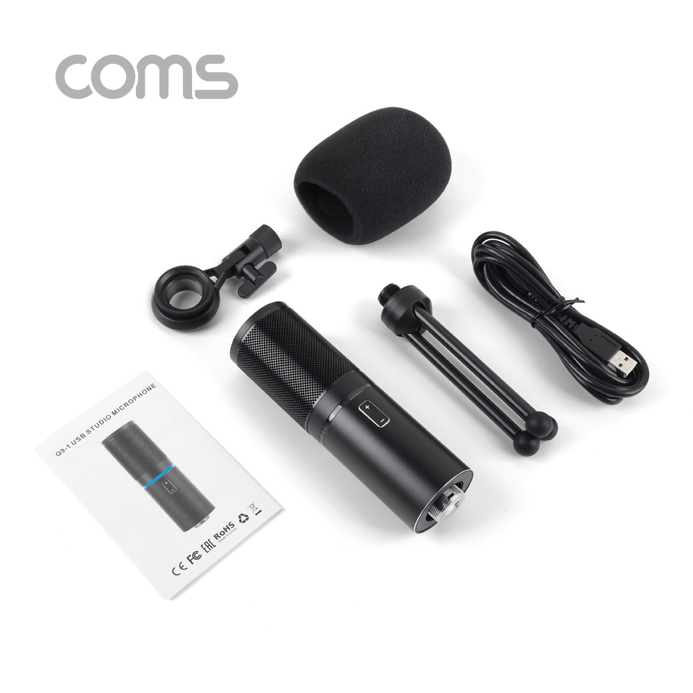 Coms 고급형 마이크(Q9), 콘덴서/USB 마이크 1.8m