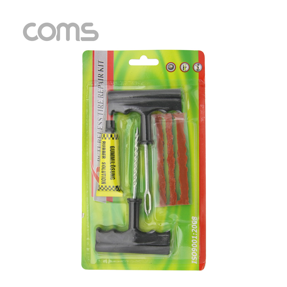 Coms 차량용 수리 키트 세트, 타이어 수리(끈끈이 지렁이)