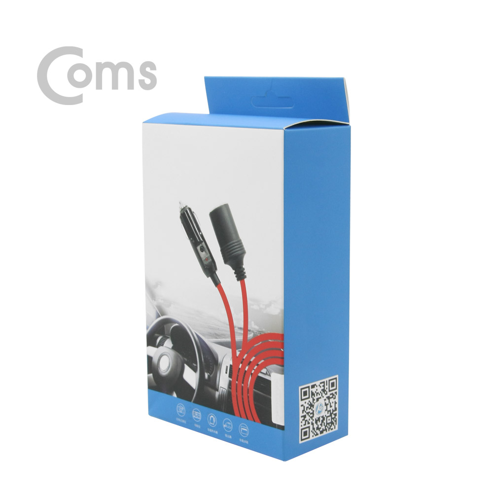 Coms 차량용 시가잭 연결 케이블(시가잭 마개) - 3M, 시가 소켓/플러그