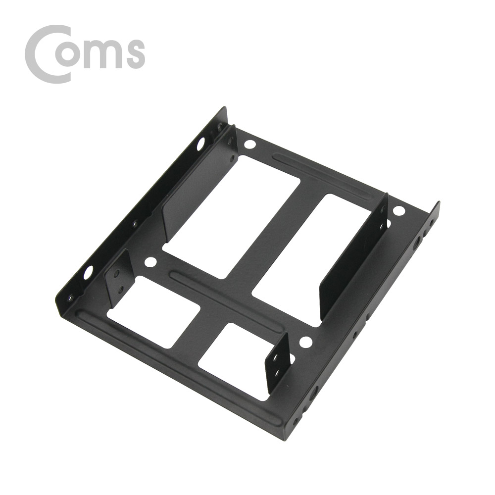 Coms 하드 가이드 철재(2.5 to 3.5) - 검정 2.5 HDD/SSD x 2 장착용, 나사포함