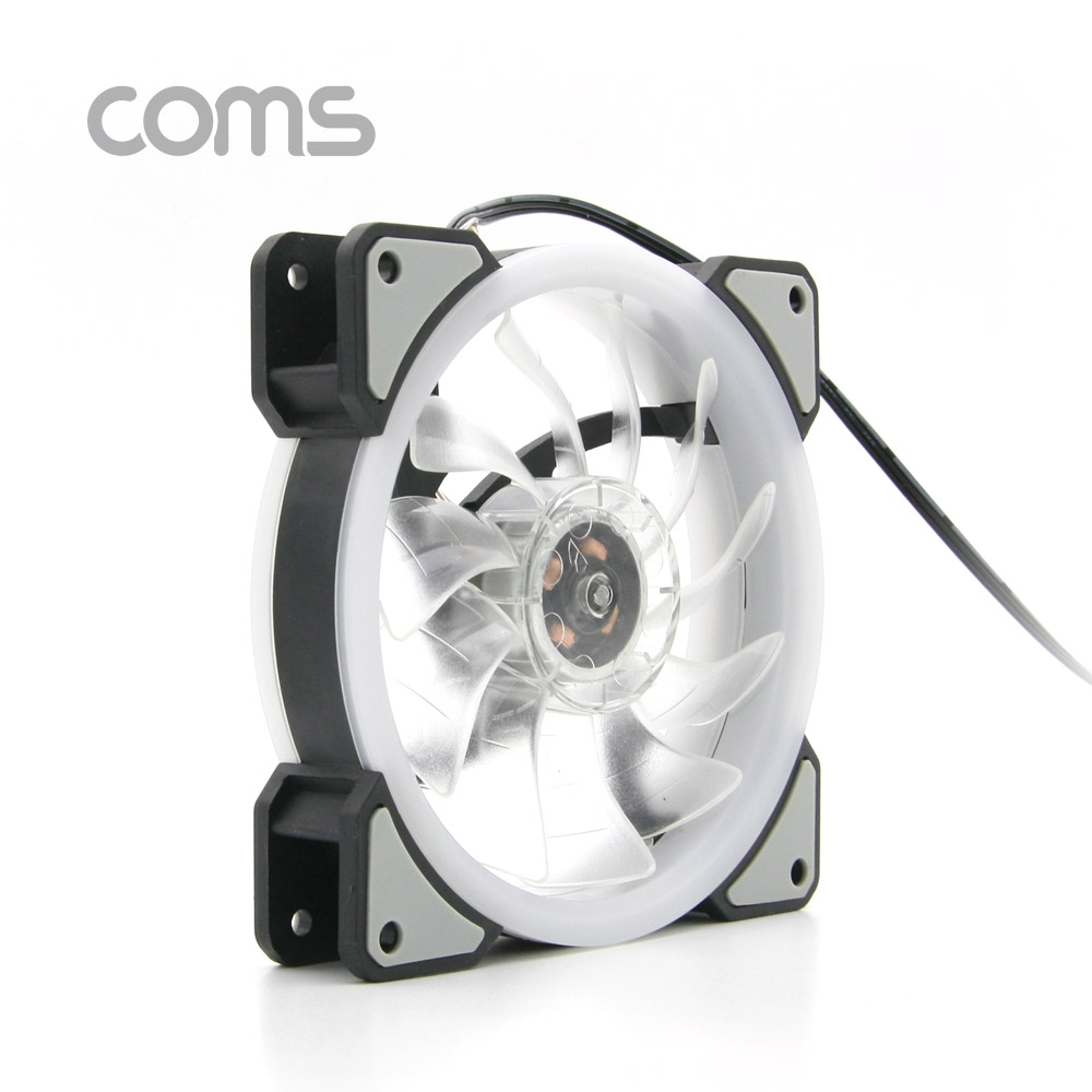 Coms 쿨러 케이스용 CASE, 120mm, 정/후면 White LED, Cooler