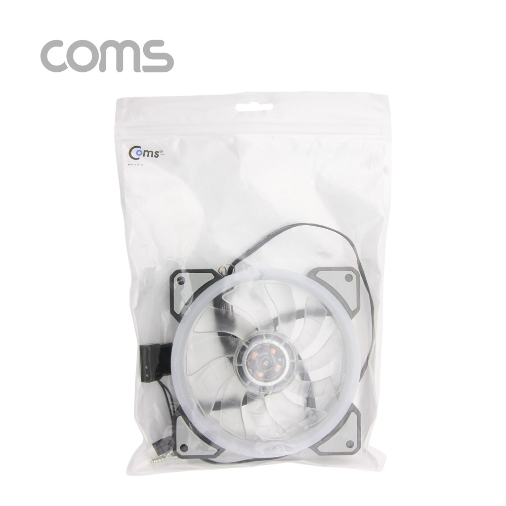 Coms 쿨러 케이스용 CASE, 120mm, 정/후면 White LED, Cooler