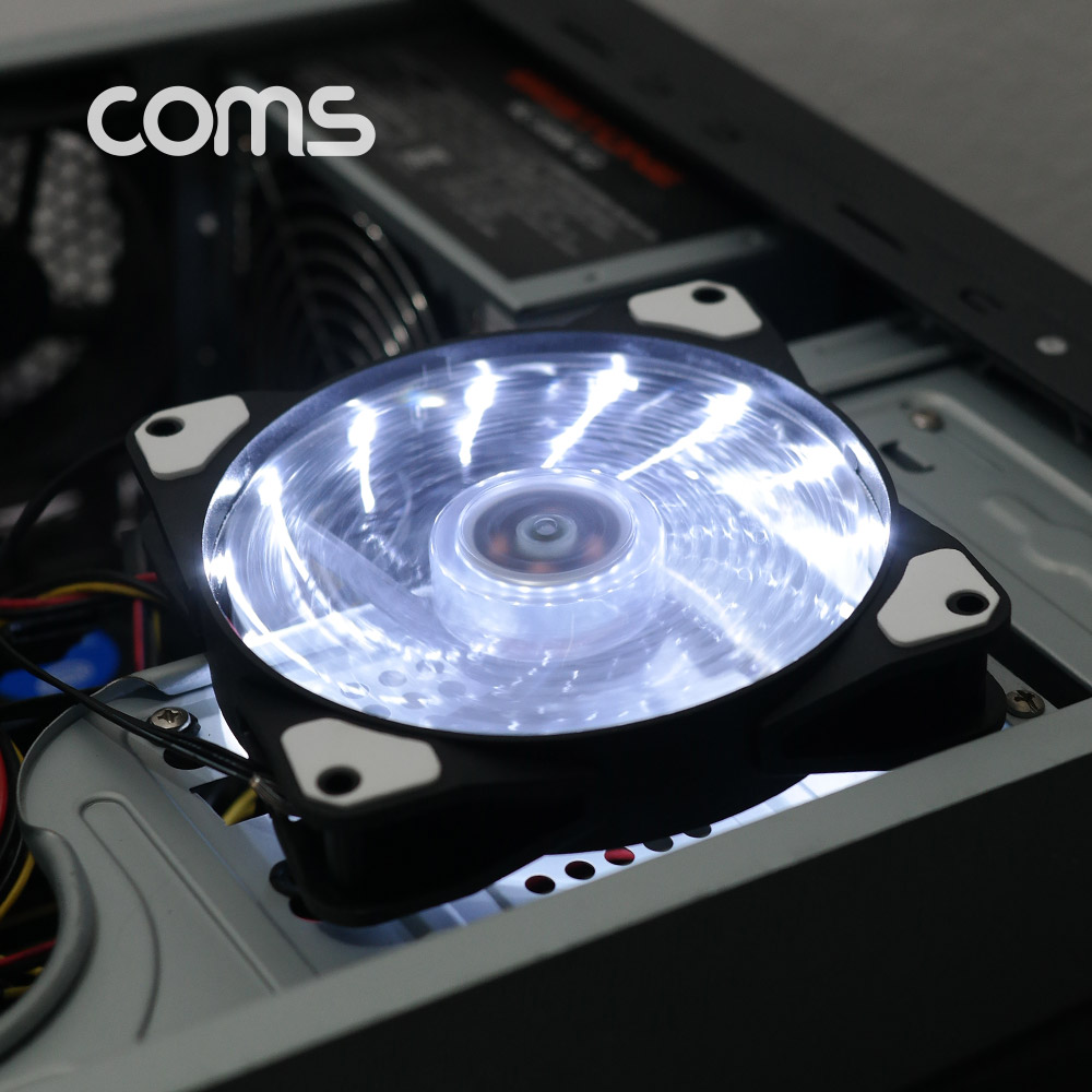 Coms 쿨러 케이스용 CASE, 120mm, White LED, Cooler