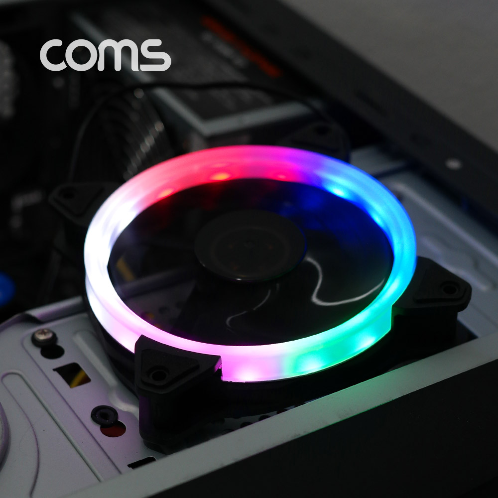 Coms 쿨러 케이스용 CASE, 120mm, Rainbow LED, Cooler