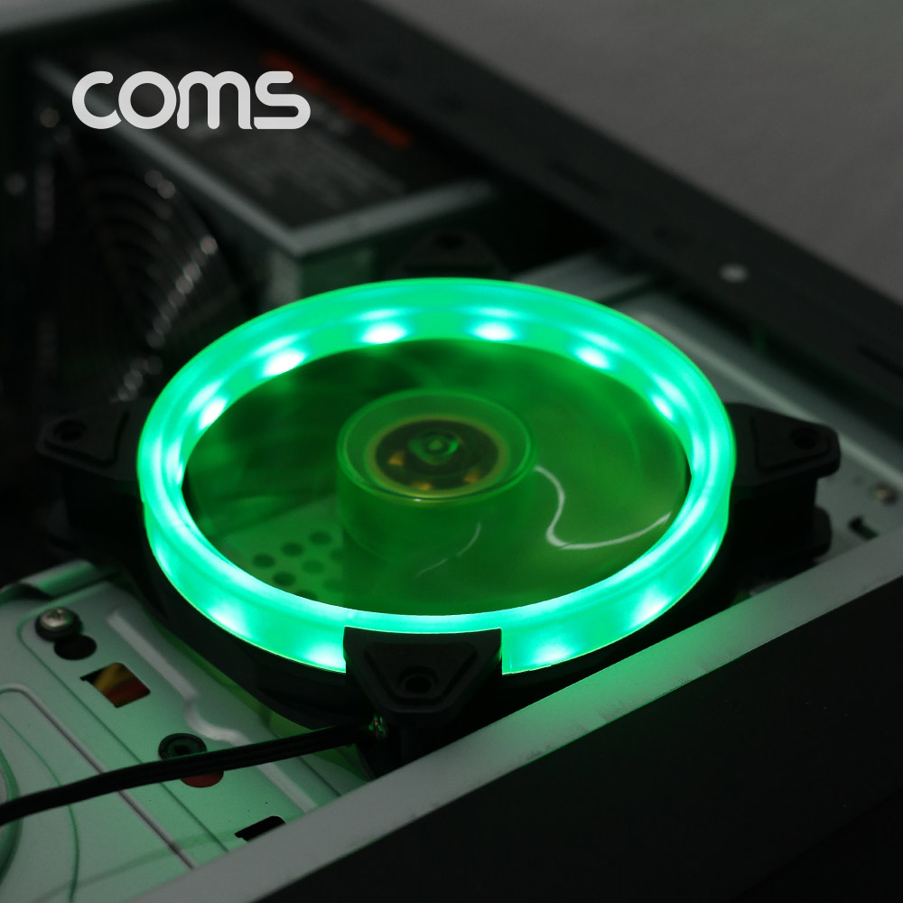 Coms 쿨러 케이스용 CASE, 120mm, Green LED, Cooler