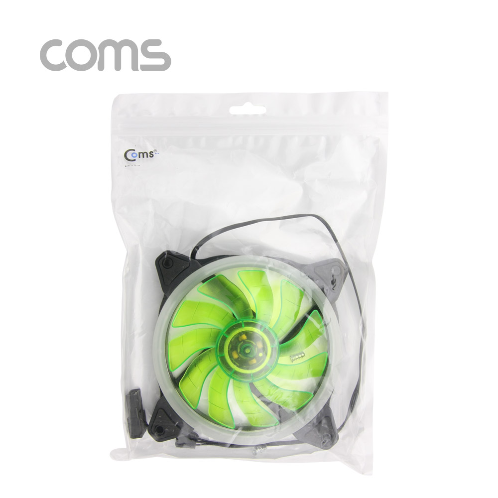 Coms 쿨러 케이스용 CASE, 120mm, Green LED, Cooler