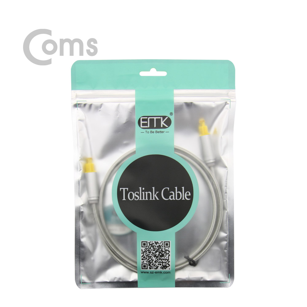 Coms 오디오광케이블(EMK/Gray) 각/각 1M - 4∮, Toslink to Toslink