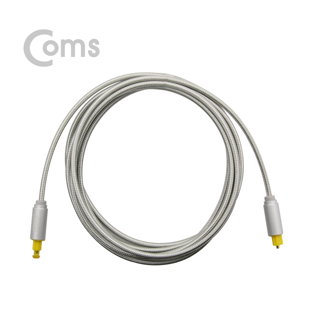 Coms 오디오광케이블(EMK/Gray) 각/각 3M - 4∮, Toslink to Toslink