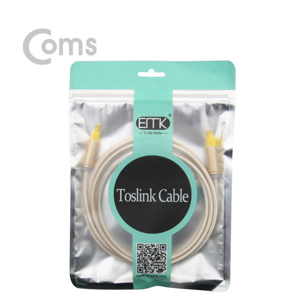 Coms 오디오광케이블(EMK/Gold) 각/각 2M - 4∮, Toslink to Toslink