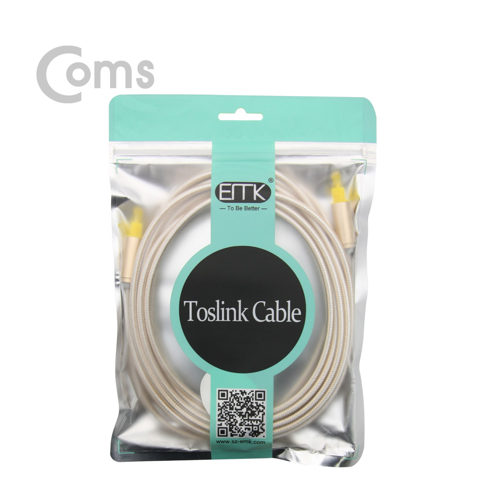 Coms 오디오광케이블(EMK/Gold) 각/각 5M - 4∮, Toslink to Toslink