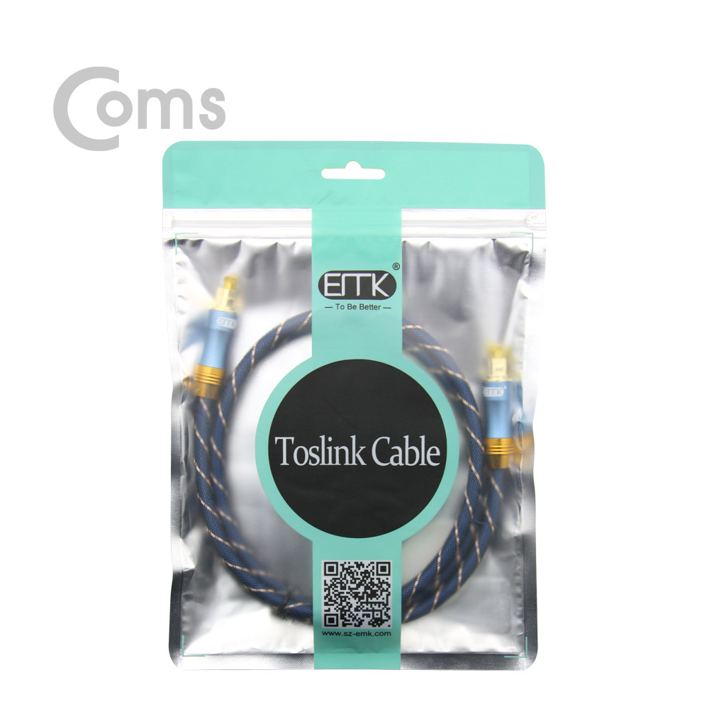 Coms 오디오광케이블(EMK/Blue) 각/각 1M 6∮, Toslink to Toslink